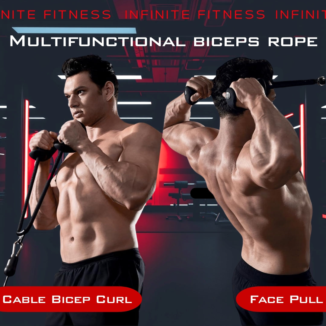 Ergonomic Biceps Rope Cable Machine Attachment