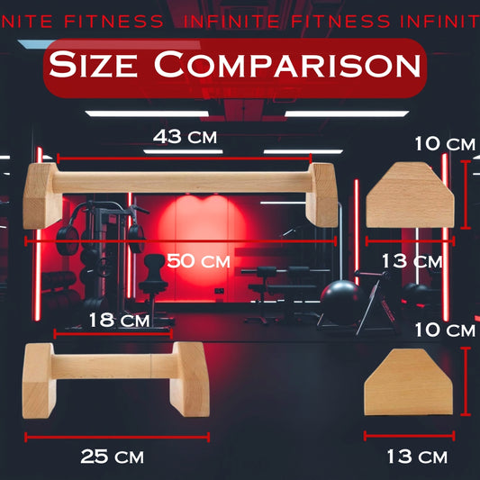Infinite Fitness Wooden Parallettes Push Up Bar