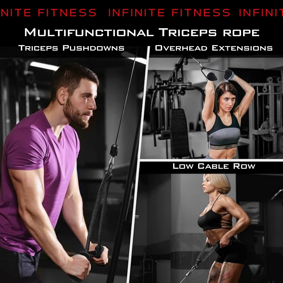 Ergonomic Triceps Rope Cable Machine Attachment