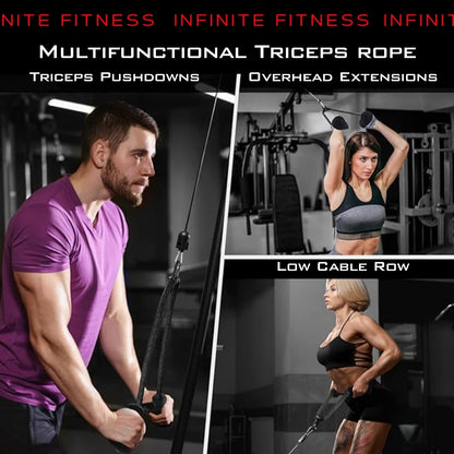 Ergonomic Triceps Rope Cable Machine Attachment