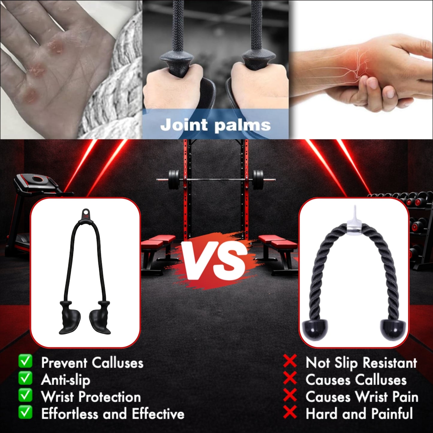 Ergonomic Triceps Rope